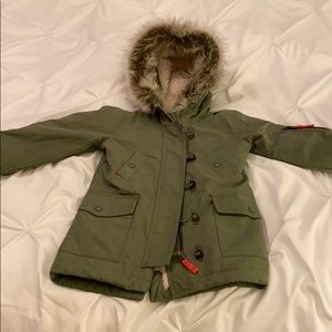 Boden army green girls winter jacket